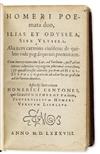 HOMER. Homeri poemata duo, Ilias et Odyssea.  2 vols. 1588